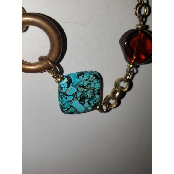 A Premiere Designs Stone and Bead Necklace Boho Beachy Career Casual - Picture 2 of 12